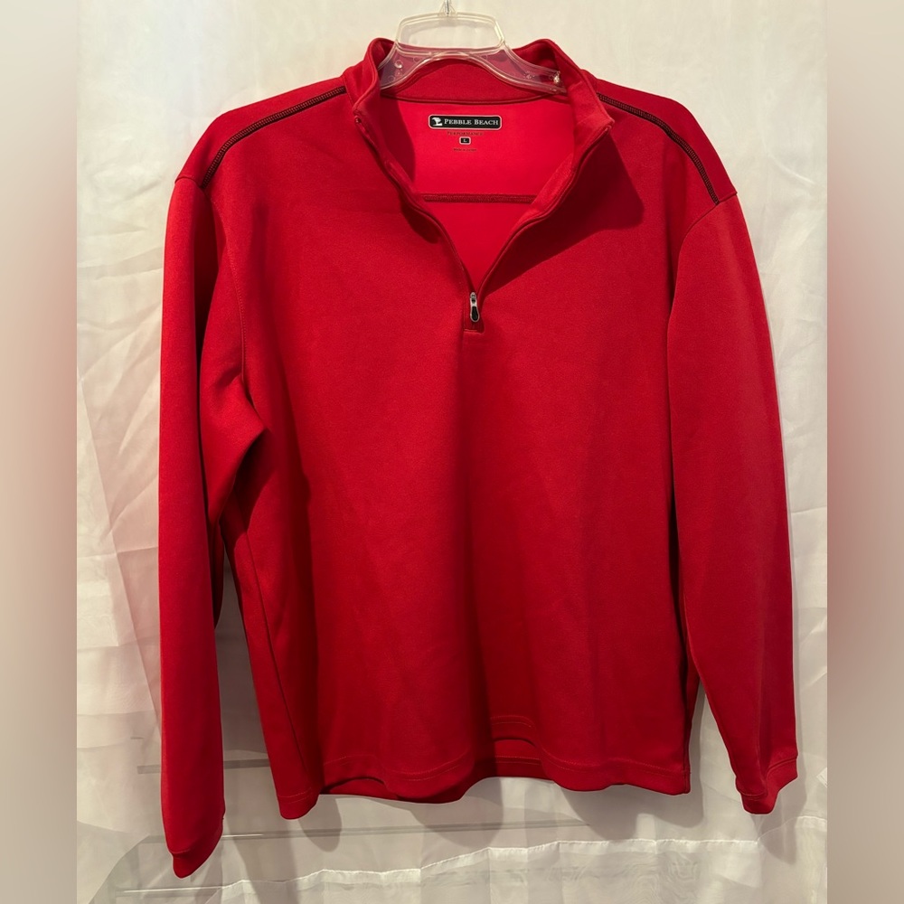 Pebble Beach Men's Red‎ 3/4 Zip Sweatshirt Size L